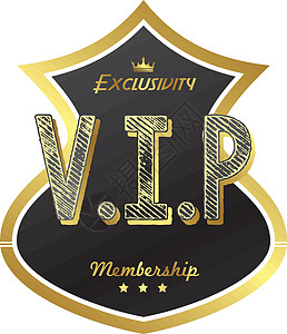 VIP会员招募vip会员徽章俱乐部贵宾组分成员公司勋章卡片质量按钮证书插画