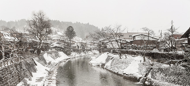 冬天邮政温冬高山全景背景