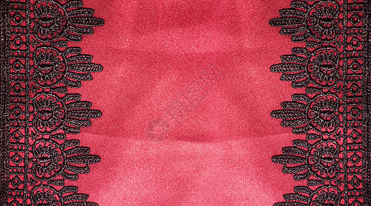 带框框架织物丝绸装饰红色花边边框缝纫材料图片