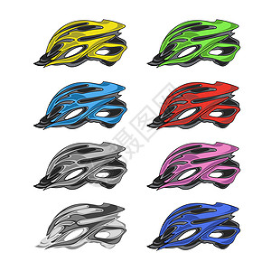 一套多彩型自行车盔图片
