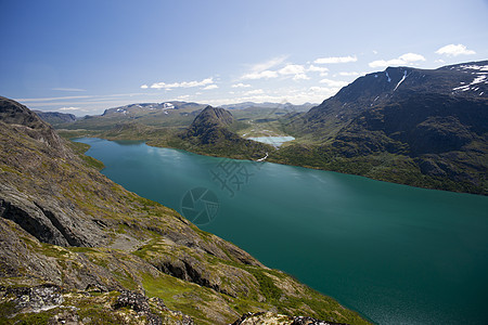 挪威约顿海明国家公园全景远足公园土匪国家蓝色天空岩石旅行山脉图片