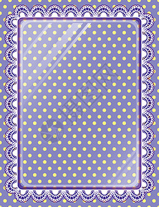 底底圆点上带玻璃的拉冰框横幅风格紫色白色标签黄色框架装饰插图艺术图片