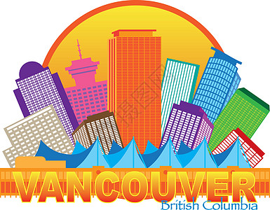 温哥华 BC 加拿大天线环彩色说明图片