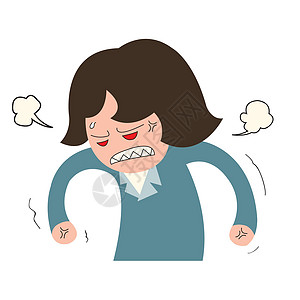 愤怒的商业妇女女士情感插图工人会计职业卡通片概念挫折秘书图片