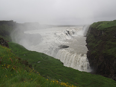 冰岛 古尔弗斯旅行旅游游客瀑布图片