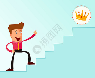 通往成功之路的楼梯工作创新国王报酬胜利成就跳跃冠军荣誉版税图片