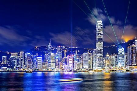 香港办公大楼 夜间城市天空蓝色窗户城市生活公司办公楼金融消失点外观图片
