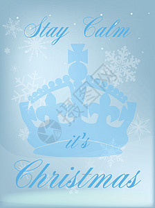 保持冷静 圣诞快乐海报雪花关爱停留丝绸下雪放松卡片背景图片