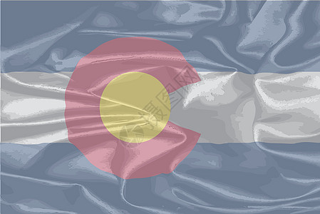 科罗拉多州丝绸旗帜红色国家艺术黄色艺术品绘画白色蓝色插图图片