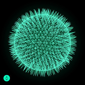 3D领域 技术概念 矢量说明闪光生物科学圆圈细胞球体光束力量耀斑宏观图片