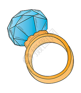 大石头金环涂鸦珠宝手绘宝石钻石金子插图蓝色火花蓝宝石图片