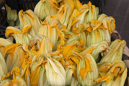 意大利街头香花食物绿色蔬菜烹饪祖卡博览会饮食采摘黄色鲜味背景