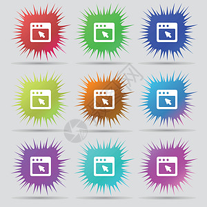 对话框图标符号 一组由9个原始针头按钮组成 矢量背景图片