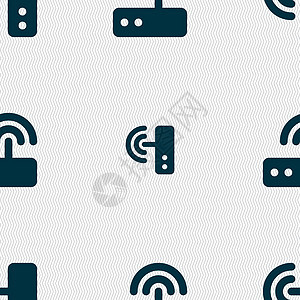 Wifi 路由器图标符号 无缝模式 带有几何纹理 矢量插图团体电子产品互联网宽带节点网关电脑数据中心图片