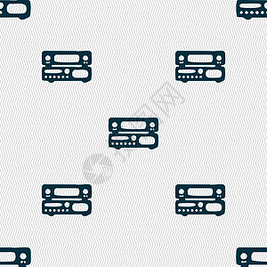 带几何纹理的无缝图案 矢量 Victor视频音乐播放器调频力量玩家技术功放音乐音响按钮图片