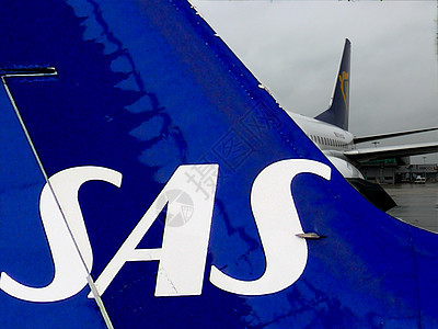 在挪威Gardemeen机场的SAS飞机翅膀飞行器航班乘客发动机旅游喷气飞行者机库旅游者图片