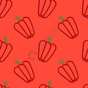 红辣椒无缝裁缝模式 基德的风格手笔背景图片