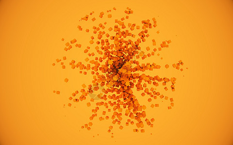 橙色立方体抽象背景 3d 说明背景图片