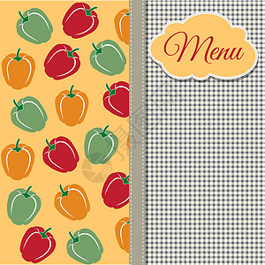 配有甜辣椒的餐厅菜单设计模板午餐酒吧烹饪宣传册食物背景饮料菜肴蔬菜图片
