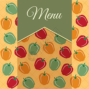 配有甜辣椒的餐厅菜单设计封面蔬菜小册子插图小酒馆食物模板午餐用餐烹饪图片