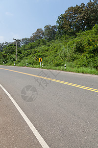 山区公路速度爬坡车道缠绕乡村运输森林蓝色国家草地图片