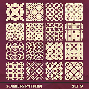 SEAMLESS 传统模式无缝地纺织品文档代金券海豹织物正方形文凭插图水印图片