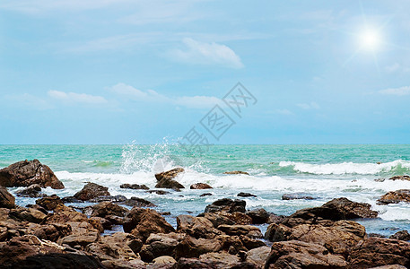 美丽自然蓝色天堂海滩热带风景海浪支撑海景海洋旅游图片