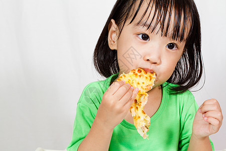 小浅中国吃披萨喜悦食物快乐脆皮糕点享受青年育儿女孩午餐图片