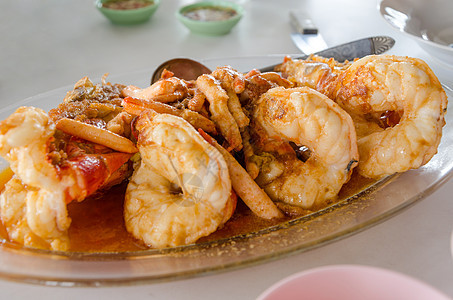 灰状巨型淡水虾海洋动物奢华海鲜甲壳食物美食厨房龙虾餐厅图片