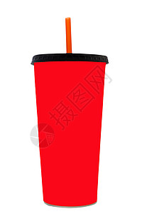 快速快餐饮料杯饮料红色白色稻草纸杯苏打汽水饮水纸板高清图片