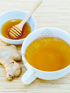一杯姜茶 蜂蜜在木制背景上饮料食物草本植物薄荷香料杯子玻璃药品叶子液体图片