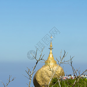 缅甸九甲寺寺旅行天空宝塔宗教金子崇拜岩石百果地标佛塔图片