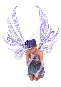 紫仙子小精灵女性女孩女士童话蝴蝶白色故事翅膀魔法图片