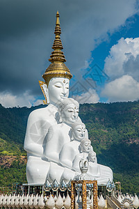 白佛传统雕像精神宗教蓝色旅行佛教徒天空寺庙文化图片
