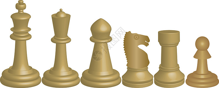 象棋片智力主教游戏插图女王城堡竞赛白色力量骑士图片