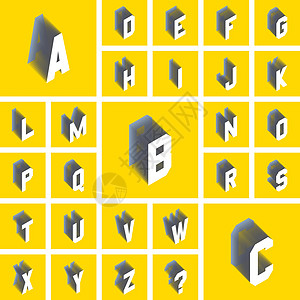 字母顺序设置 3d 矢量说明 设计元素拼写学习学校语言打印打字稿插图幼儿园文字字体图片