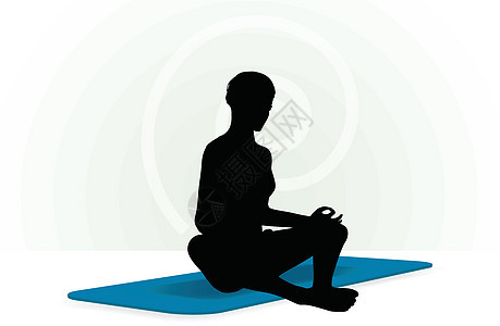 瑜伽在白色背景上显得孤立黑色数字福利练习训练健身房班级身体姿势体力背景图片