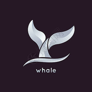 鲸鲸标志矢量尾巴蓝色哺乳动物野生动物游泳插图海洋荒野动物图片