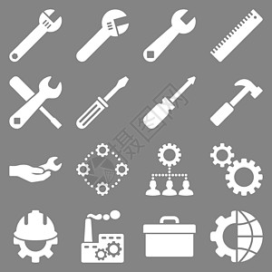 选项和服务工具图标集图示集图标车轮工程配置锤子矢量环境用户维修安全图片