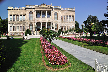 土耳其伊斯坦布尔Dolmabahace宫旅游地标建筑学城市城堡房子场景火鸡入口生活图片