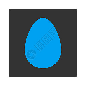 鸡蛋平蓝色和灰色图标细胞早餐食物数字形式图片