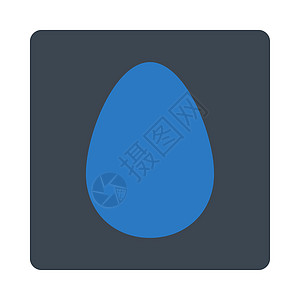 平滑的彩蛋蓝色整形环绕按钮数字早餐食物形式细胞图标图片