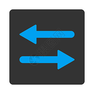 水平平面蓝色和灰色双向圆形按钮XIF交换箭头方法水平地镜子同步变体图标字拖图片