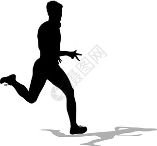 短跑运动员的剪影赛跑者 矢量图成人跑步插图速度行动运动身体竞技男人男性图片