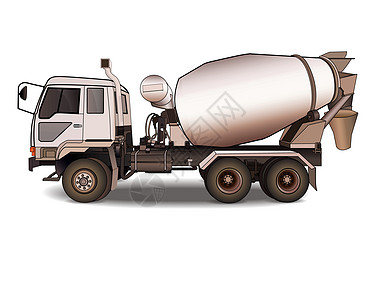 向量truck运输机器工作搅拌机水泥车辆混合器白色工业驾驶图片