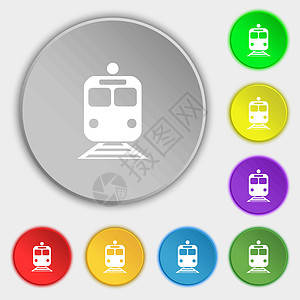 列图标符号 五个平板按钮上的符号 矢量座位车轮旅客航程隧道交通工具艺术交通机车旅游图片
