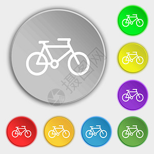 5个平板按钮上的符号 矢量旅游驾驶踏板运输头盔运动自行车车轮速度车辆图片