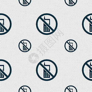 禁止使用移动电话图标符号 无缝模式带有几何纹理 矢量手机徽章警告注意力招牌插图电话通讯器警报细胞图片