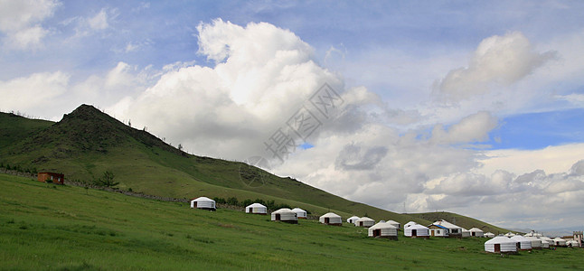 蒙古附近蒙古的Yurts图片