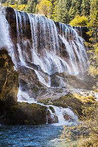 珍珠浅滩瀑布世界瀑布环境旅行假期遗产珍珠绿色森林游客图片